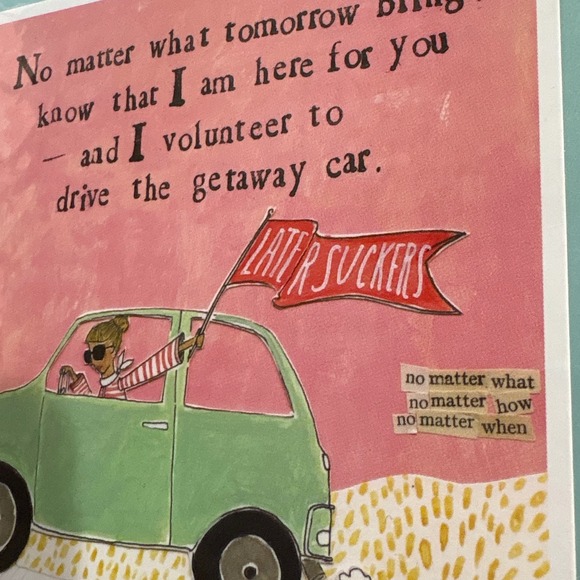 2 Curly Girl Greeting Cards Funny Thankful Best Friends Friendship‎ Support - Picture 7 of 7